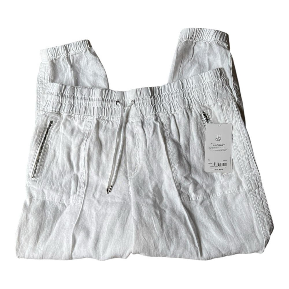 Athleta White Cabo Linen Jogger Track Pants Size 16 - Picture 5 of 13